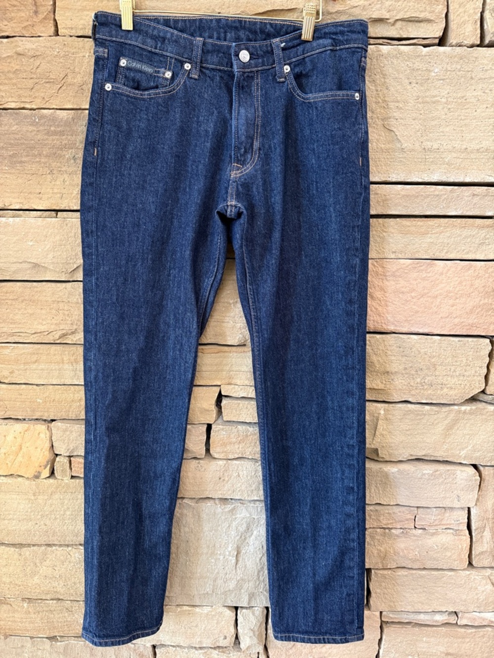 Calvin Klein Slim Fit Jeans Men’s W32 L32 Dark Wash Indigo Denim Euro Style